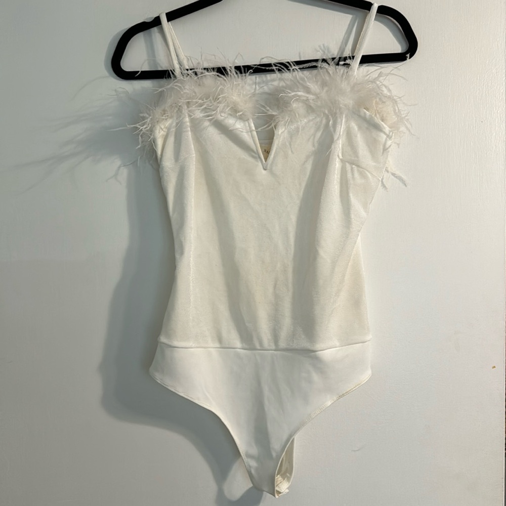 White velvet body suit